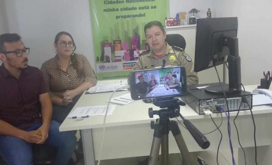 CEPED/PR realiza teleconferência com alunos do curso "Desenvolvimento de Capacidades para Tornar as Cidades mais Resilientes”.